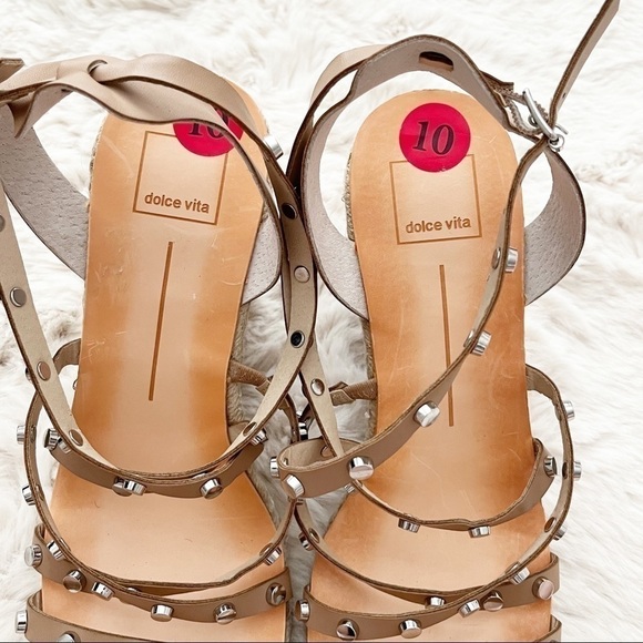 DOLCE VITA | NWOT Marrio Studded Espadrille Wedge Sandals Size 10 - Picture 6 of 11